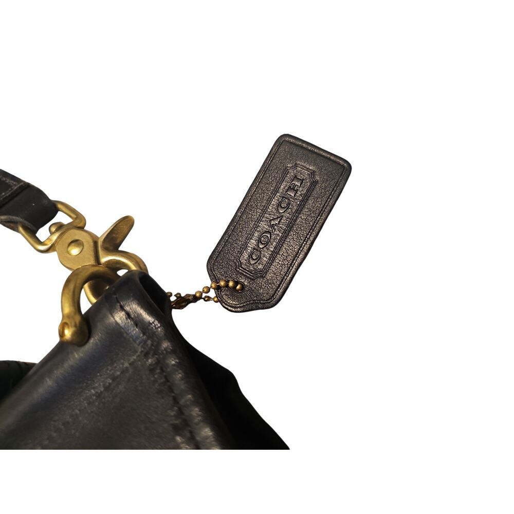 Coach black leather Vintage Classic Willis shoulder bag purse - Picture 6 of 7